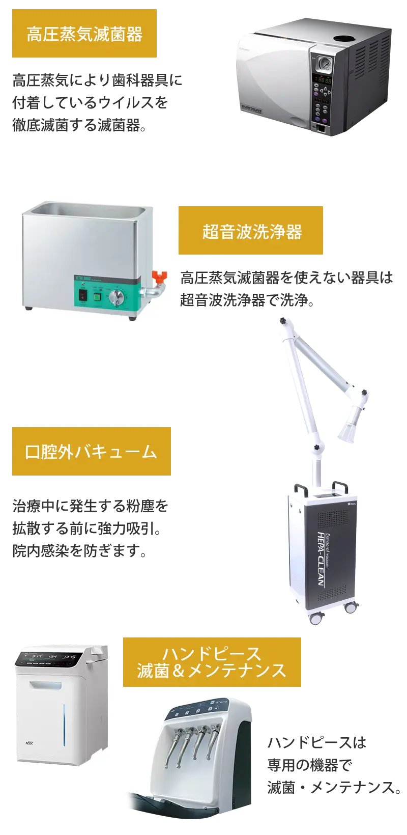 滅菌対策機器